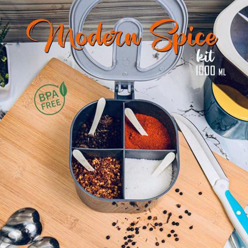Modern Spice Kit – 1000 Ml – 4 Grid Spice Jar