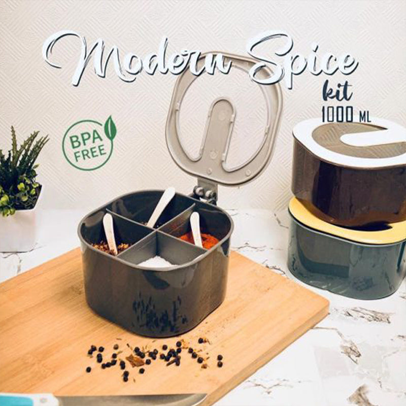Modern Spice Kit – 1000 Ml – 4 Grid Spice Jar