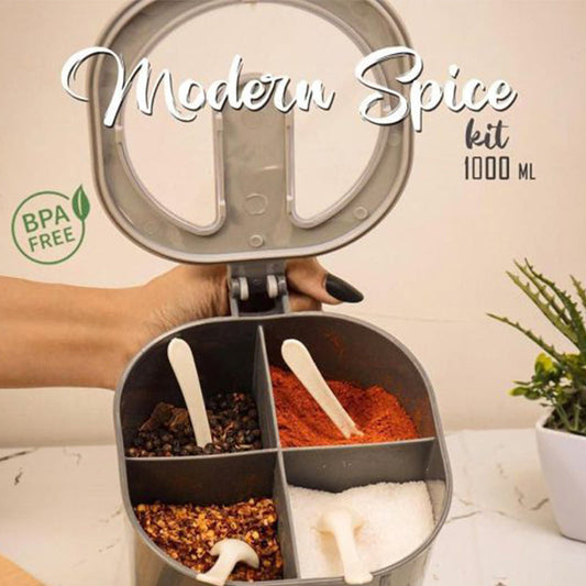Modern Spice Kit – 1000 Ml – 4 Grid Spice Jar
