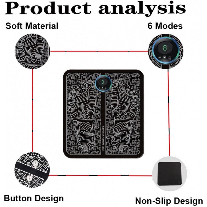 Deal Ems Foot Massager Mat Electric And Mini Body Massager Combo Usb Charging Smart Display..