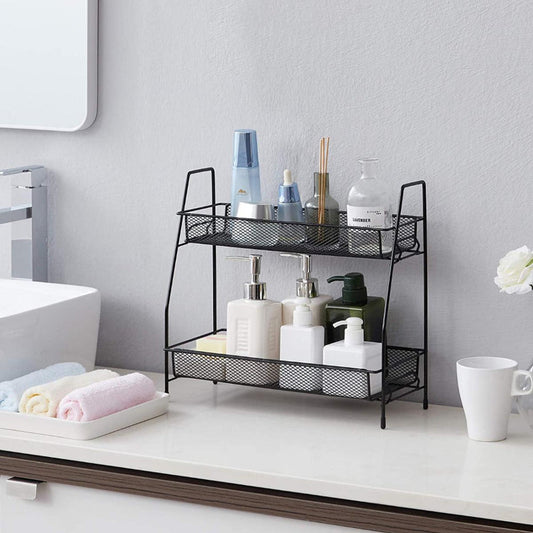 2 Layer Multi-Purpose Mini Portable Iron Organizer Shelf...